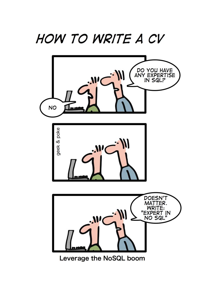 comic  how to write cv for nosql
